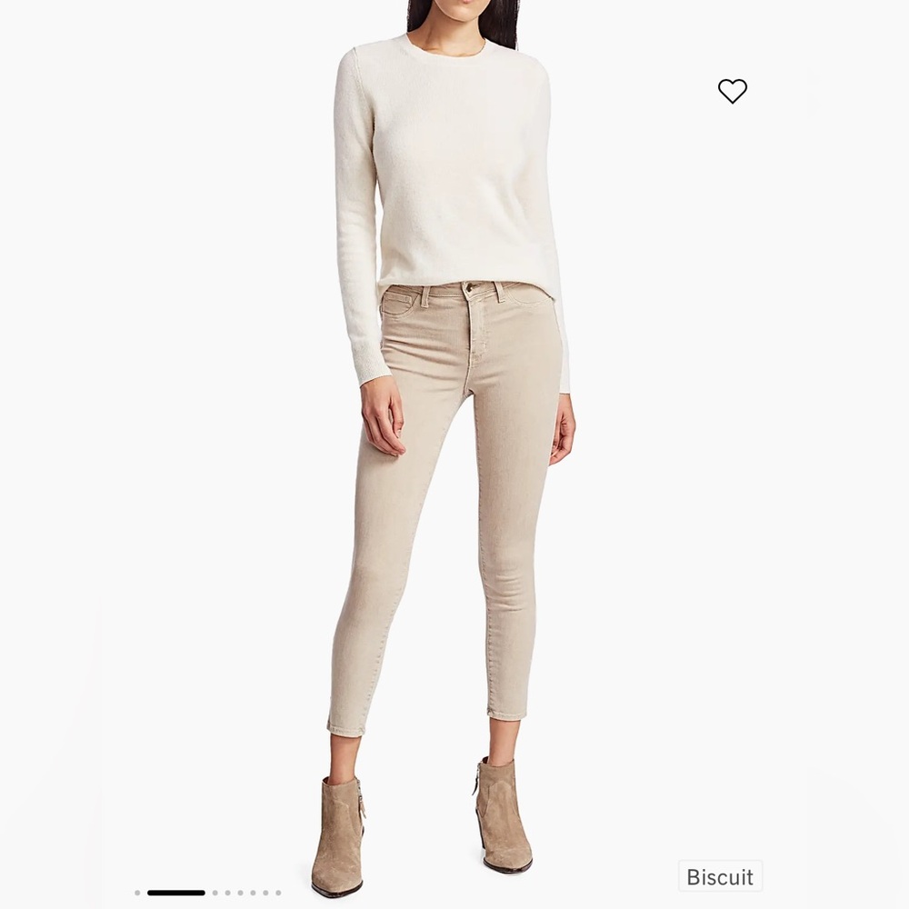 L'AGENCE Margot Skinny Jeans Biscuit Cropped Ankle Beige High Rise Size 25-29